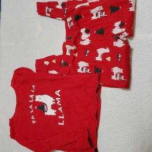 Old Navy Christmas llama girls pajamas